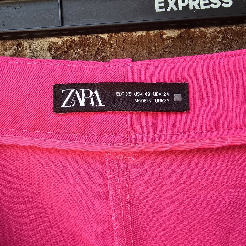Zara Women's Bright Pink Wide-Leg Pants - Picture 5 of 8